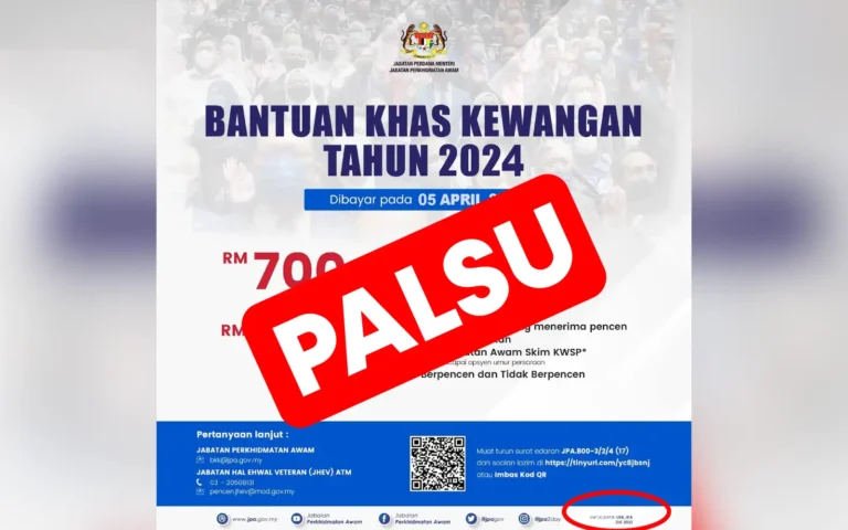 Poster bantuan palsu, jangan terpedaya