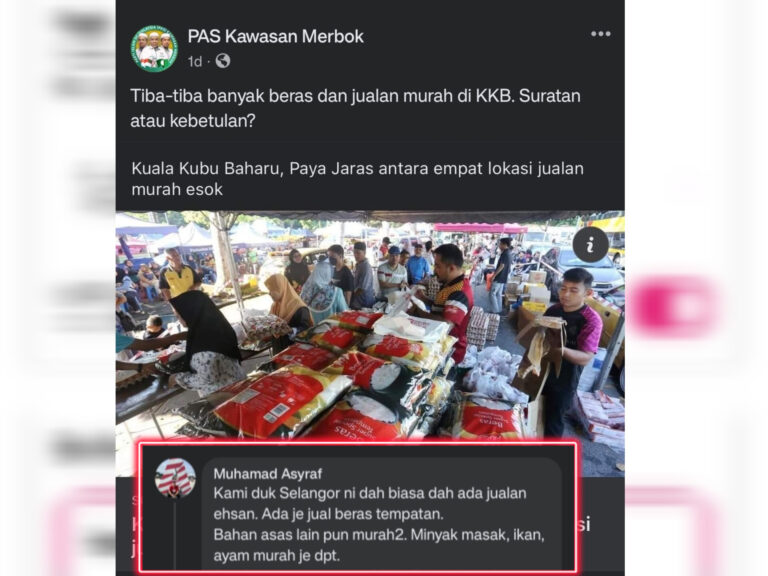 ‘Admin’ Facebook Pas Merbok pelik tiba-tiba banyak beras dan jualan murah di KKB