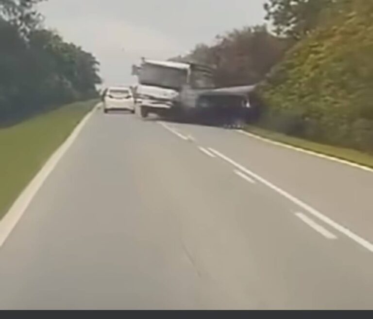 Car facing off lorry video goes viral