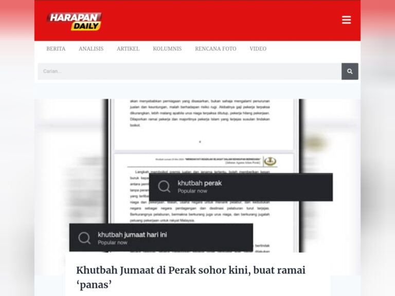 Jabatan Mufti Perak akan jawab kontroversi teks khutbah Jumaat