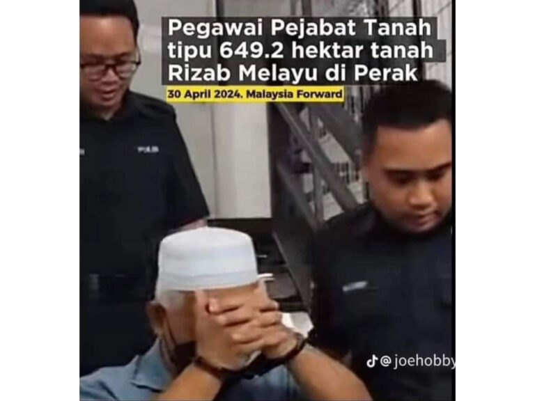Orang Melayu ditipu Melayu, tanah rizab  pun digadai bangsa sendiri