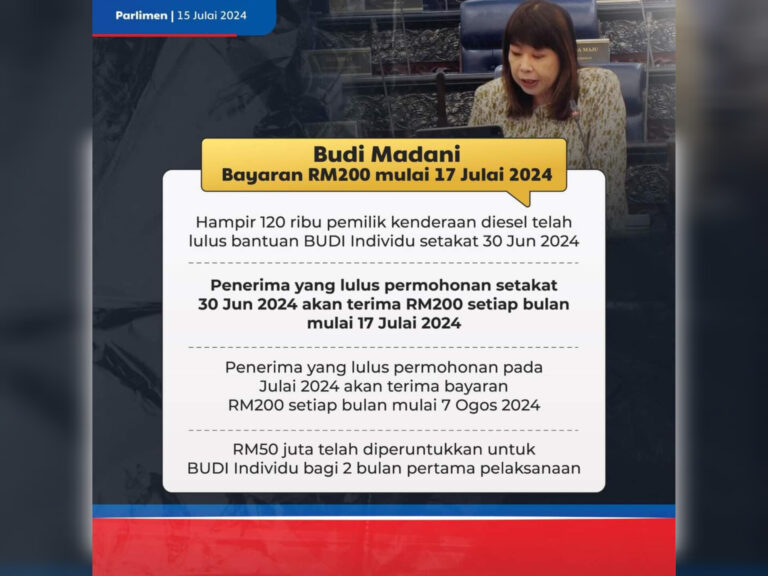 BUDI Individu RM200 bakal disalurkan, ini tarikh terbaru dari MOF