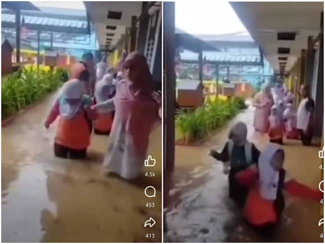 Padang Jawa banjir kilat, kanak-kanak sekolah ini gembira ke sedih?