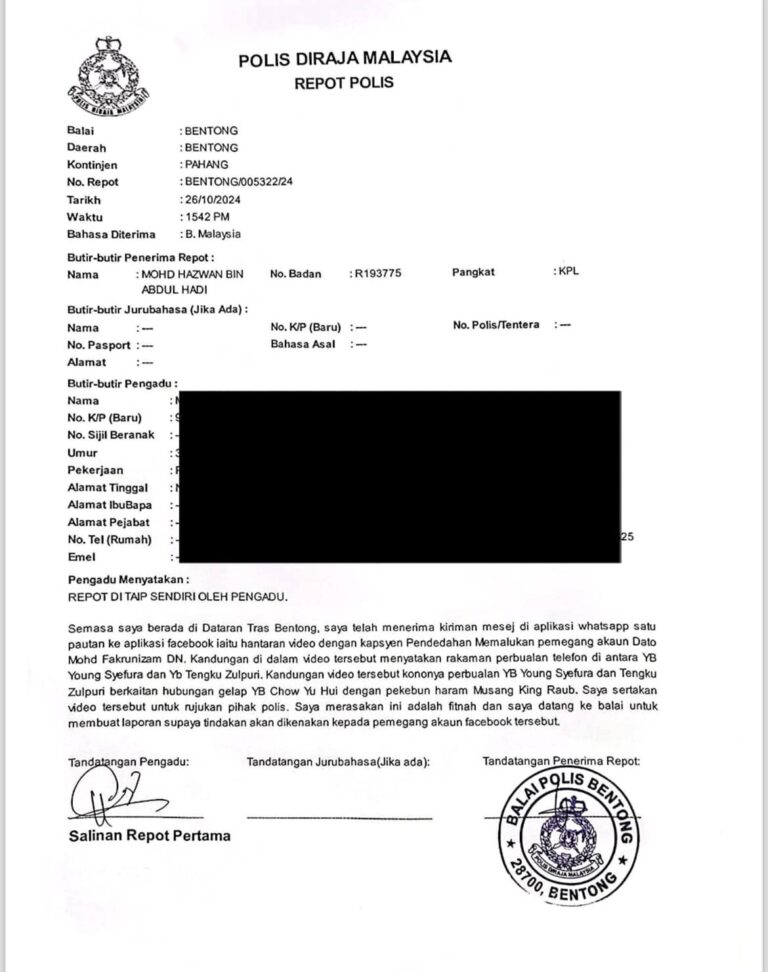 Serangan politik kotor untuk lagakan pemimpin dalam DAP, Young Syefura buat laporan polis