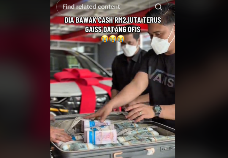 Wanita berniqab selamba bawa RM2 juta beli kereta ‘recond’