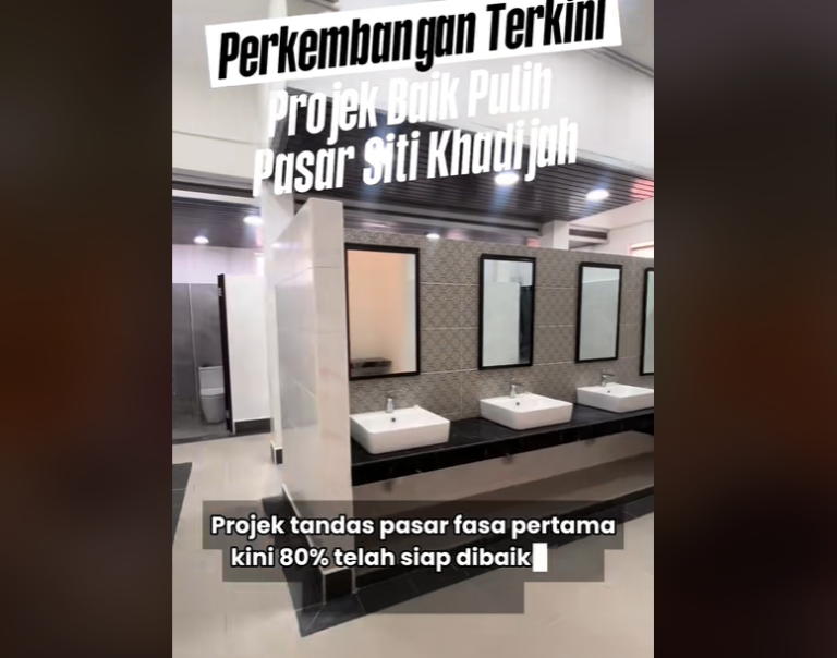 Wow, tandas Pasar Siti Khadijah dah macam hotel 5 bintang!