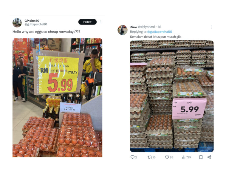 Ramai terkejut harga telur jatuh mendadak hingga RM5.99 sepapan menjelang Aidilfitri