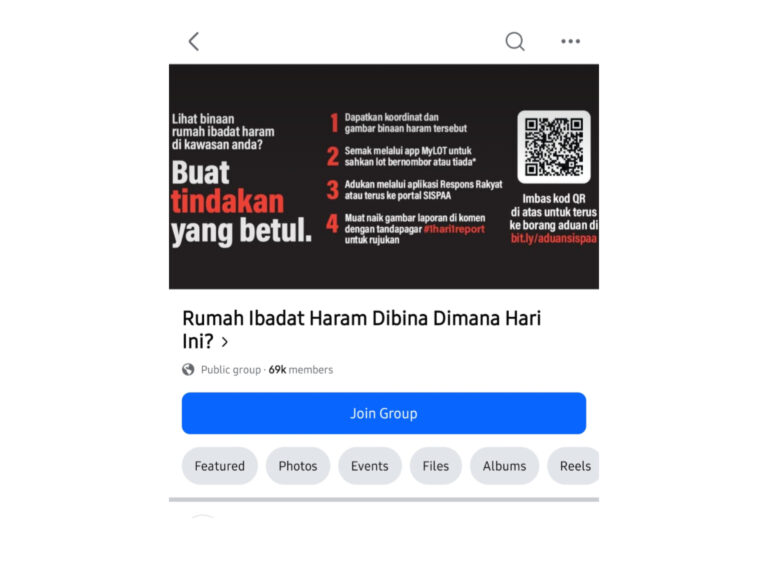 Warganet wujudkan FB ‘Rumah Ibadat Haram Dibina Di mana Hari Ini’
