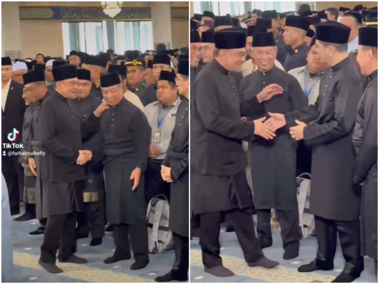 Gambar paling mahal Anwar bersalaman dengan Mahiaddin, Azmin Ali