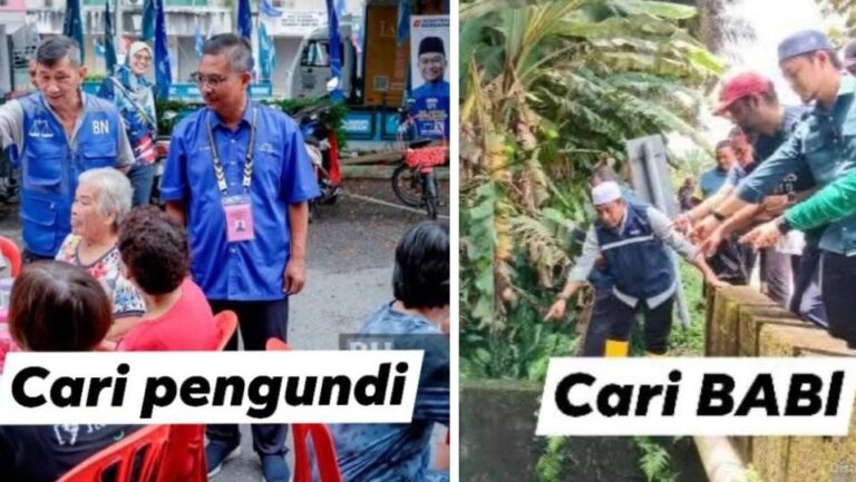 Pas kini hanya kucing basahan selepas terjun Sungai Bidor mencari najis babi