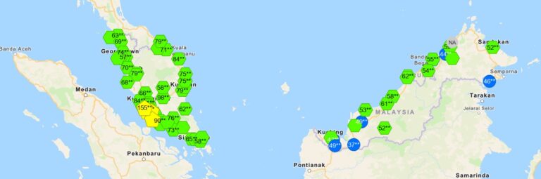 Empat kawasan di dua negeri, udaranya tak sihat