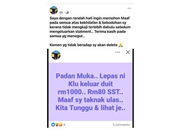 Individu sebar maklumat palsu tentang SST akui silap selepas pelaksanaan bermula