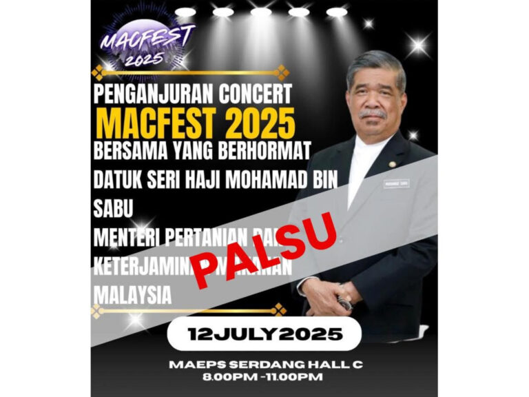 Poster konsert MACFEST 2025 libatkan Menteri Pertanian palsu