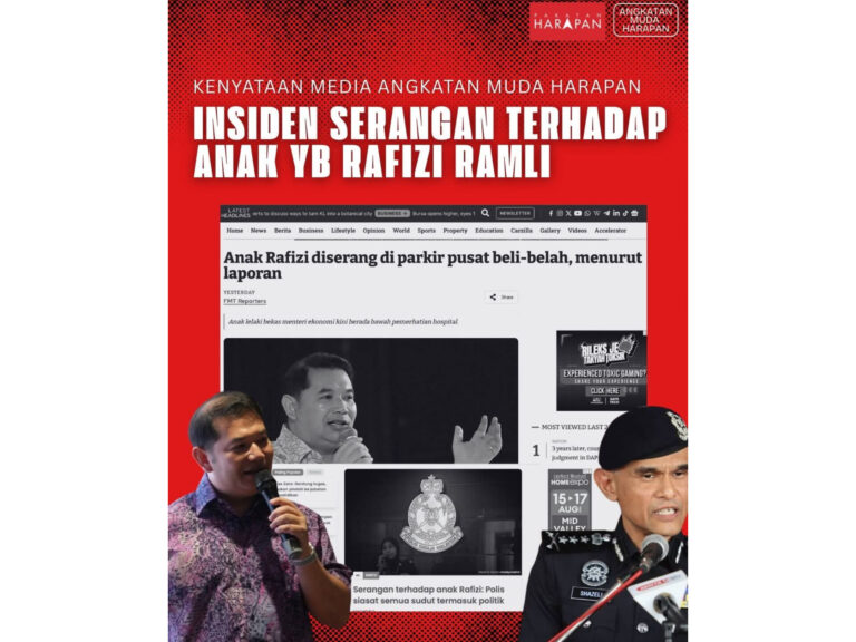 Pemuda Harapan gesa siasat segera kes serangan anak Rafizi