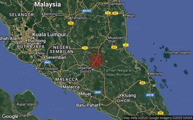 Dah kali kelima, Segamat sekali lagi dilanda gempa bumi