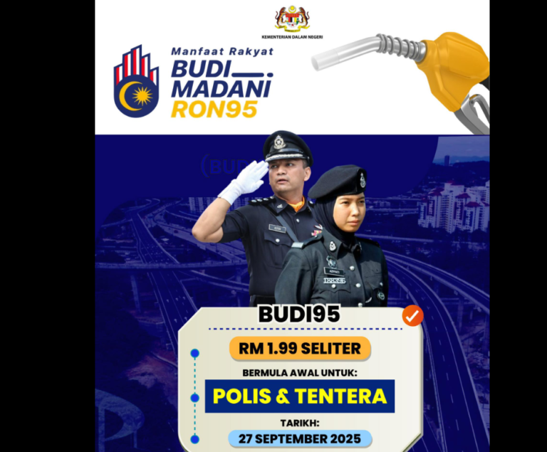 300,000 anggota tentera, polis mula nikmati BUDI95 hari ini