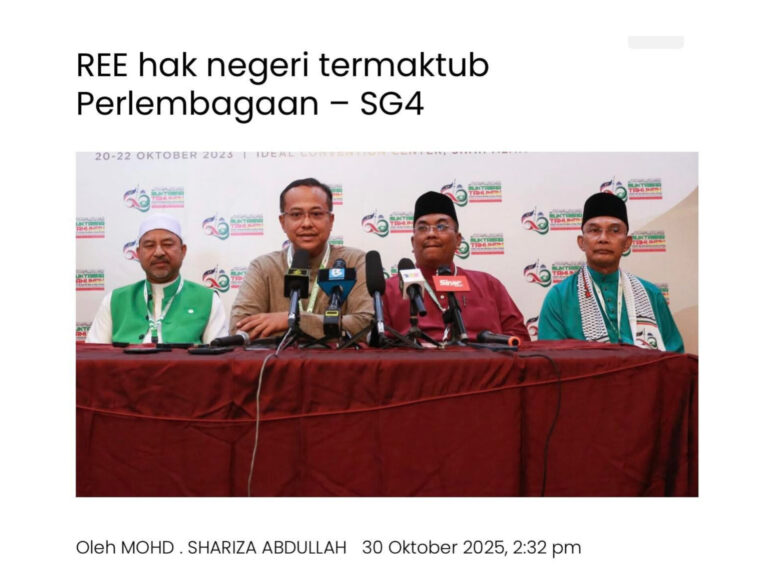 Menjawab dakwaan 4 orang MB negeri SG4 tentang isu REE