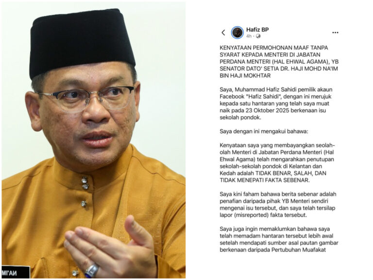 Video : Pengguna FB mohon maaf kepada Menteri Agama, rayu tidak disaman RM10 juta