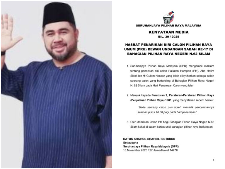 Calon PH DUN Silam tak boleh tarik diri, nama kekal dalam kertas undi – SPR