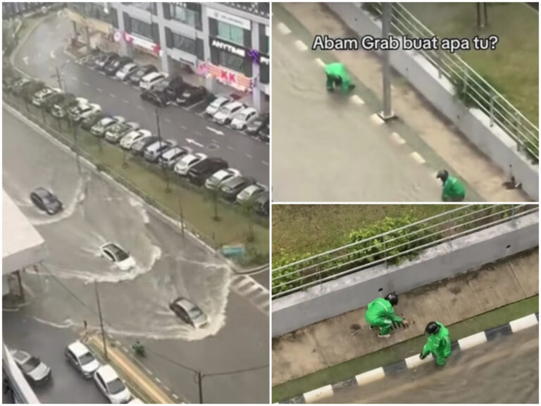 Abang Grab buat apa bila banjir landa KL