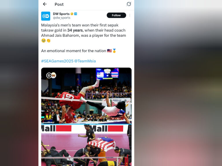 Kejayaan Malaysia raih emas dalam sepak takraw dapat liputan media Jerman