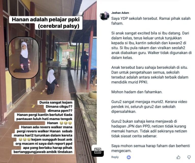 Rakam dan viral seolah anak diabaikan…YDP buka cerita apa jadi sebenarnya