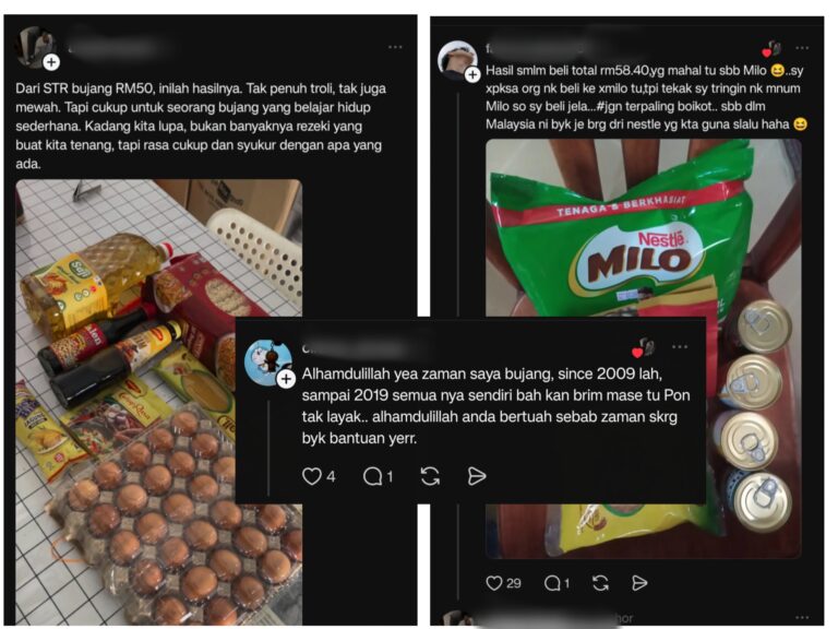 Tak penuh troli tapi cukup…penerima bujang syukur RM50 STR banyak membantu