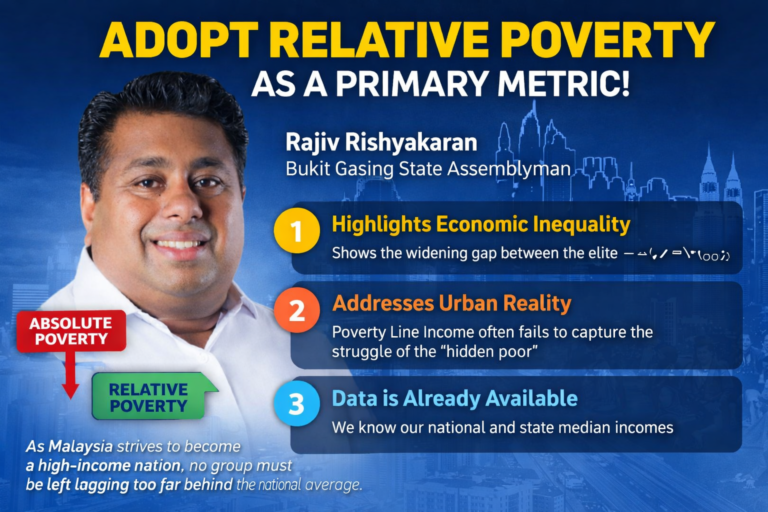 Adopt relative poverty in MPI, says Selangor lawmaker