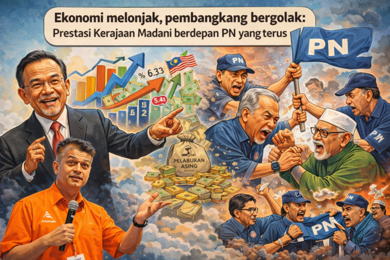 KDNK 6.3%, inflasi rendah: Kerajaan MADANI tunjuk hasil, PN masih terus mabuk kuasa