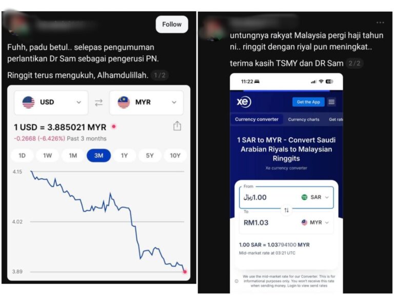 Penyokong pembangkang kata ringgit mengukuh selepas Dr Sam jadi Pengerusi PN