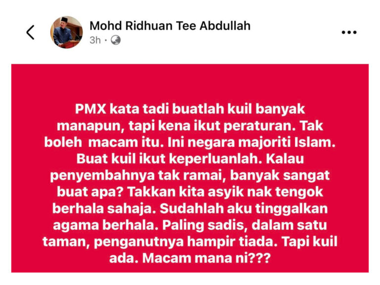 Teguran kepada Ridhuan Tee