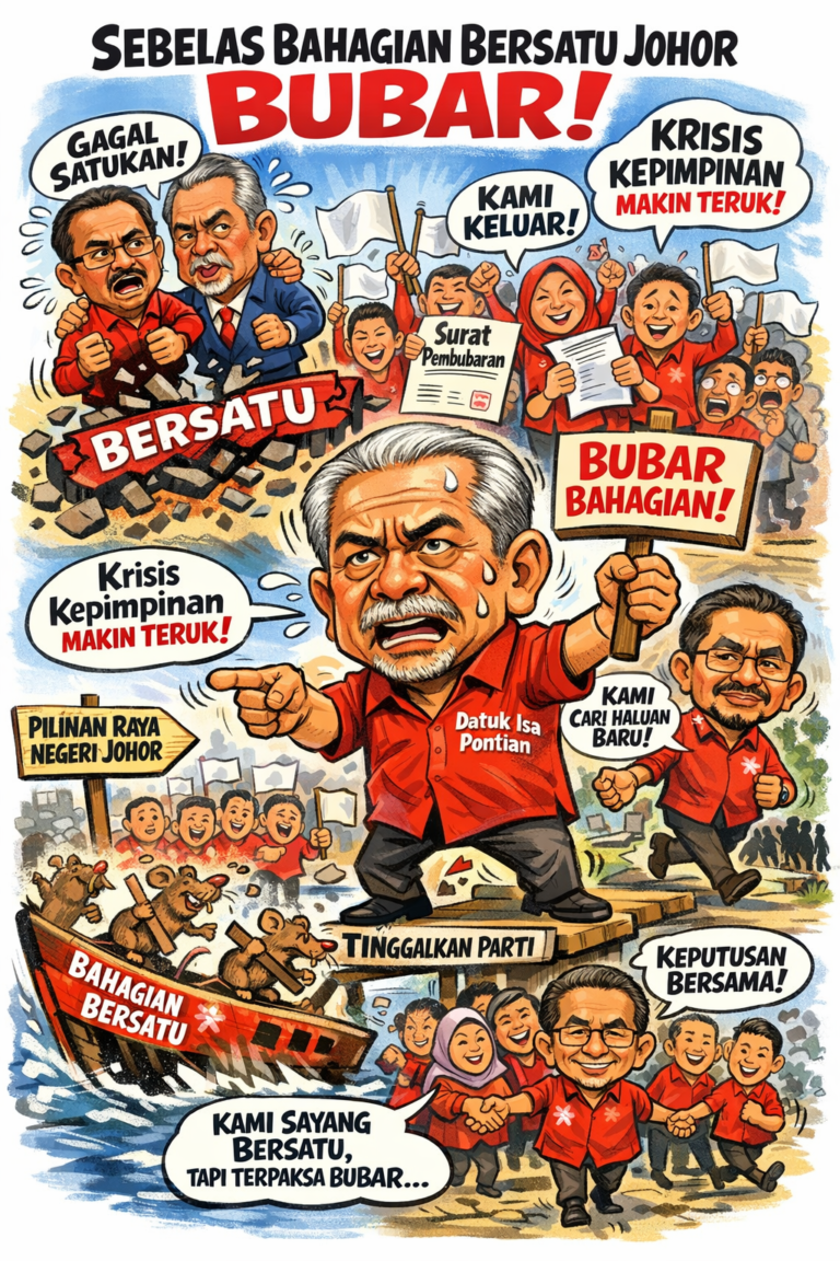 11 bahagian Bersatu Johor umum pembubaran