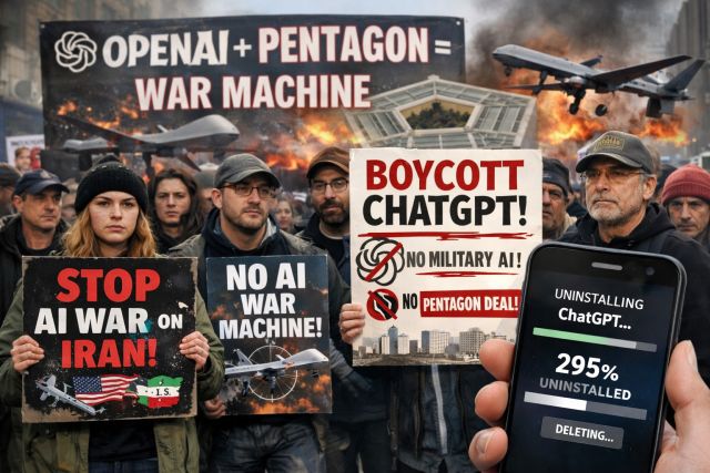 Aktivis bantah tentera AS guna AI serang Iran, gelombang boikot cetus lonjakan kadar ‘uninstall’
