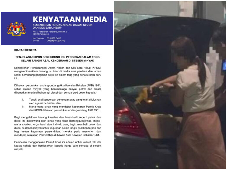 Pemegang permit khas sahaja dibenar isi petrol dalam tong – KPDN beri peringatan