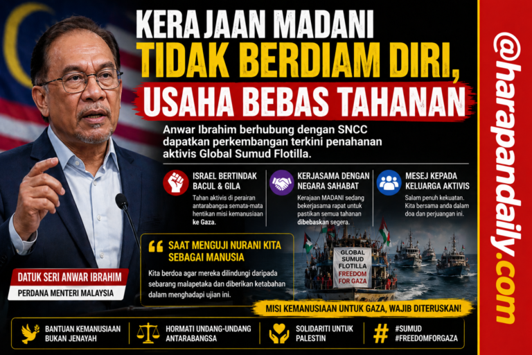 Kerajaan MADANI tak diam, Anwar gerak usaha bebas tahanan flotilla
