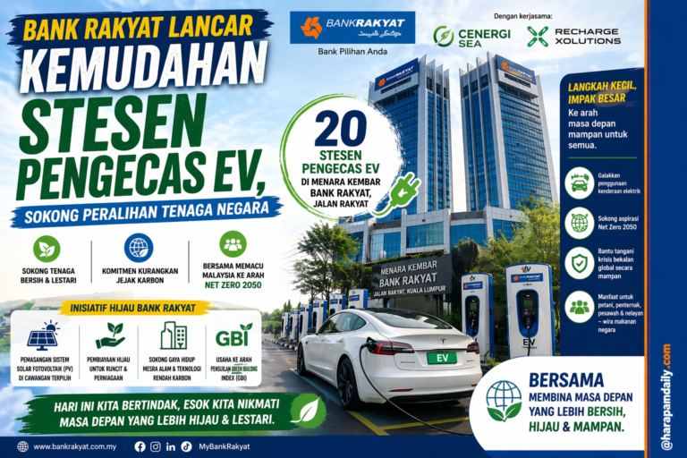 Bank Rakyat sokong peralihan kuasa, pasang 20 pengecas EV 