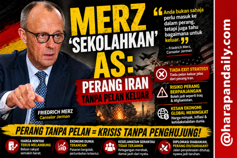 Merz ‘sekolahkan’ AS: Perang Iran tanpa pelan keluar