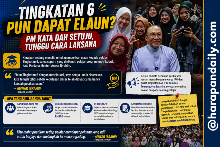 “Tingkatan 6 pun dapat elaun?” PM kata dah setuju