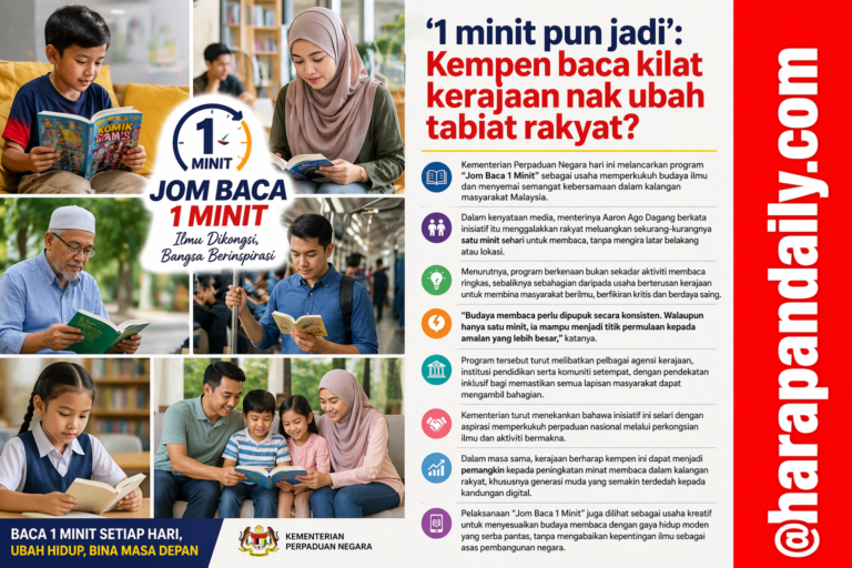 1 minit pun jadi: Kempen baca kilat kerajaan nak ubah tabiat rakyat?