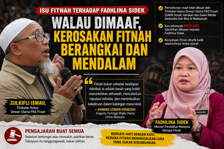 Walau dimaaf, kerosakan fitnah berangkai dan mendalam 