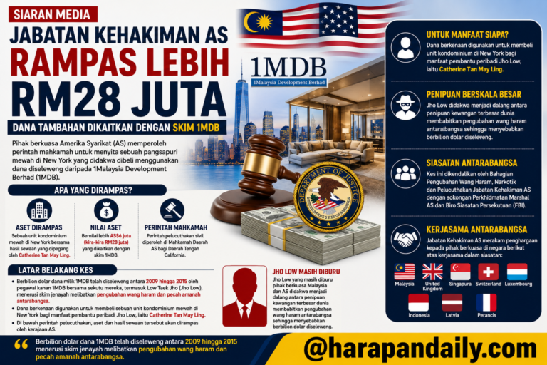 Kondo mewah RM28 juta guna duit 1MDB dirampas AS