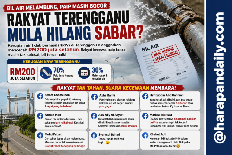 Bil melambung, gagal urus air, rakyat Terengganu ‘hujani’ kemarahan di media sosial