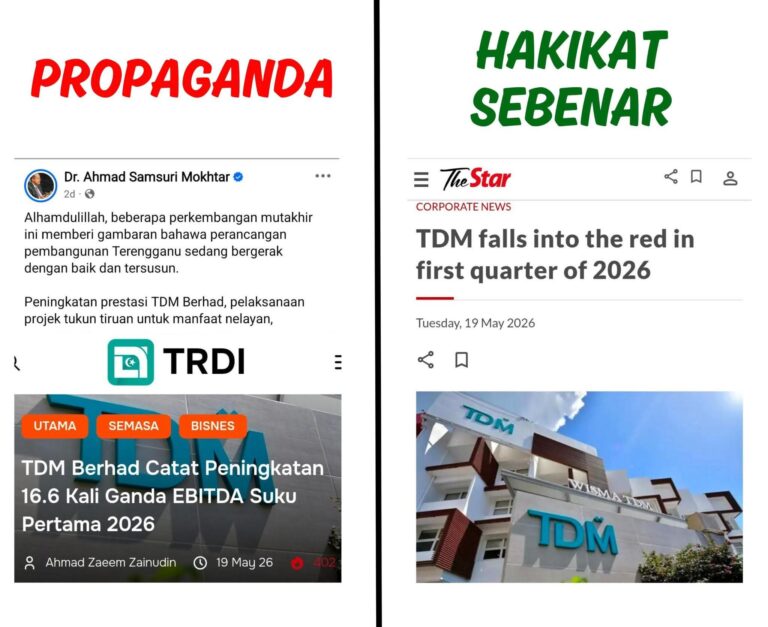 Teguran kepada MB Terengganu, jangan pilih-pilih fakta untuk tutup kelemahan