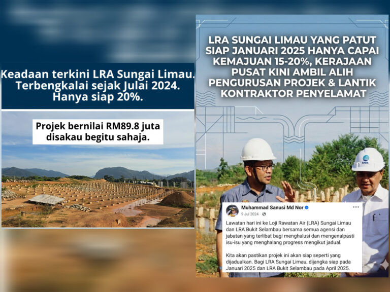 Ini kronologi projek LRA Sungai Limau yang terbengkalai walau dapat peruntukan besar