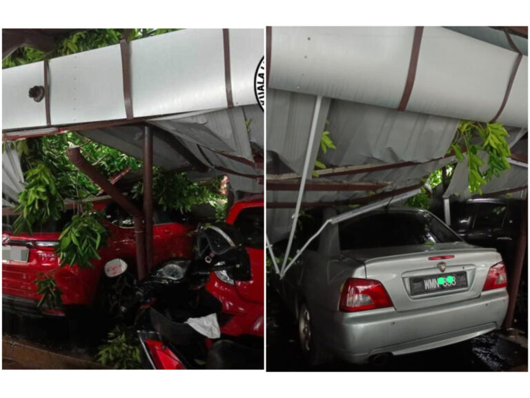Hujan lebat di KL, lima kereta dihempap pokok tumbang