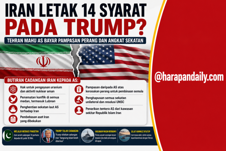 Iran letak 14 syarat, mahu AS bayar pampasan perang