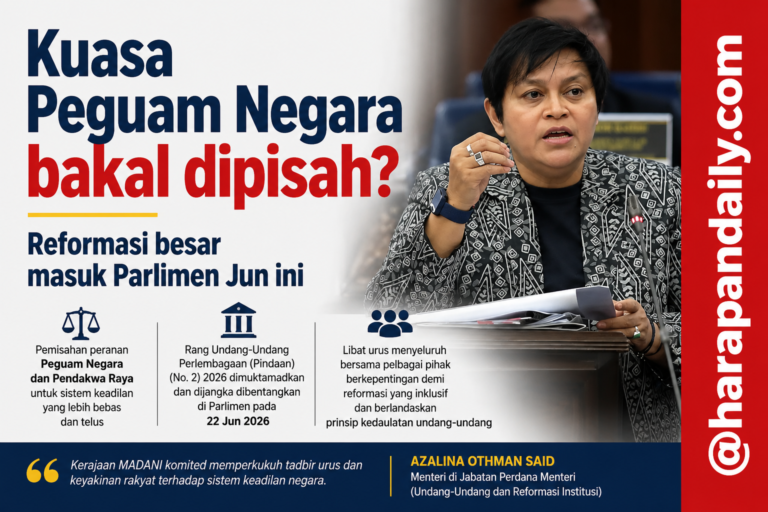 Kuasa Peguam Negara bakal dipisah? Reformasi besar masuk Parlimen Jun ini 