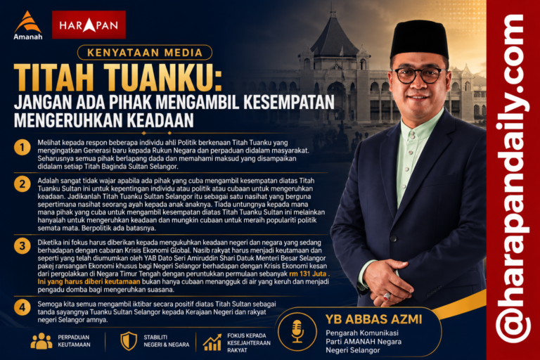 Jangan heret titah Sultan ke gelanggang politik – AMANAH Selangor