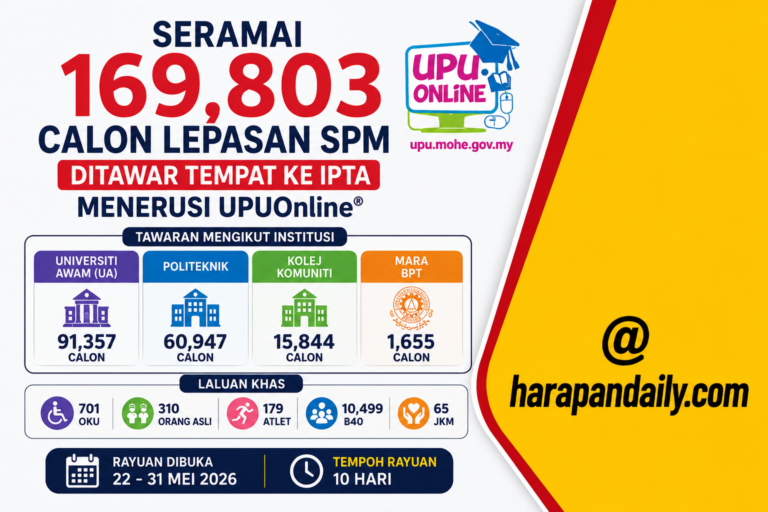8A SPM tak tercicir lagi?  Lebih 169,000 ditawar masuk IPTA