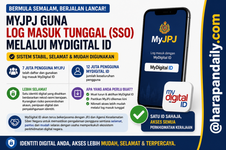 SSO MyJPJ lancar, 7 juta pengguna dah guna